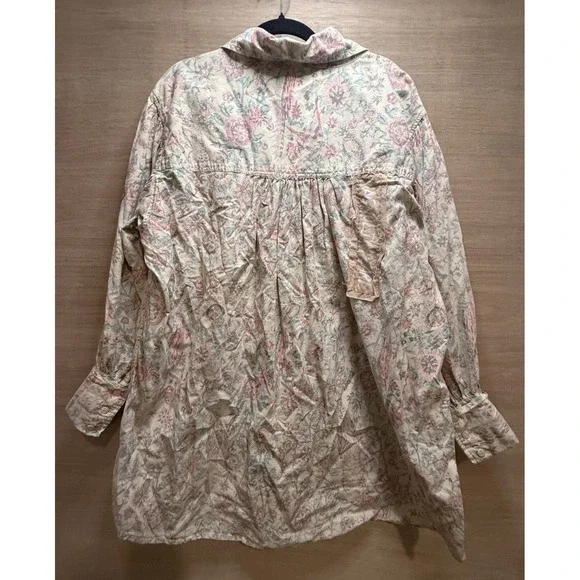 Magnolia Pearl Floral Pattern Tora Shirt One Size Women's 100% Cotton
